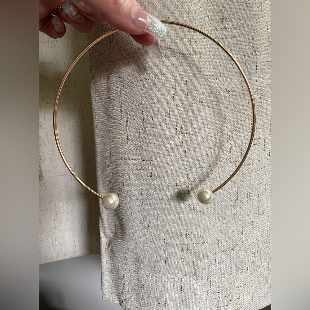Verified Woman NWOT Gold Plated Choker/Necklace w/ Pearls